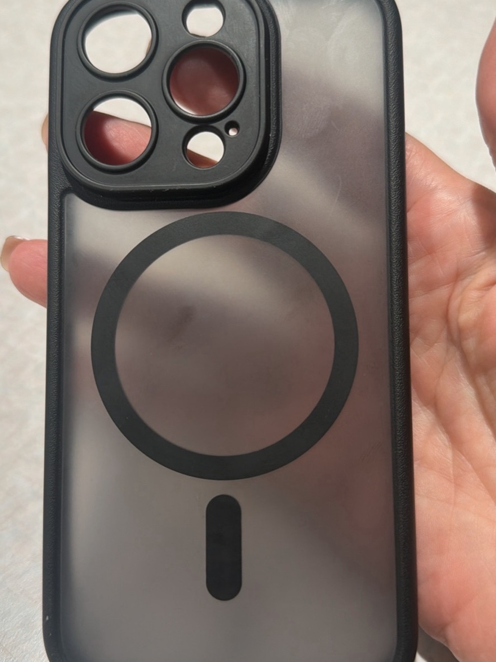 Black Transparent MagSafe-Compatible Phone Case